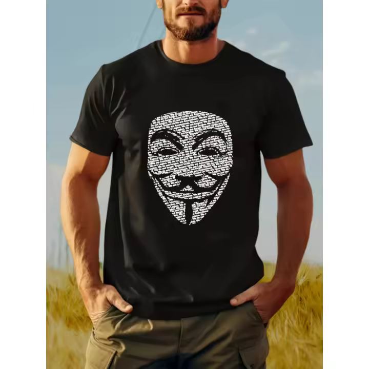 Camiseta casual de algodón para hombre: manga corta, cuello redondo con diseño gráfico único |   Perfecto para salidas y deportes de verano - 1