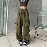 Pantalones de jogging casual para mujeres pantalones de cintura baja pantalones de pierna ancha de cuerda streetwear - details 12