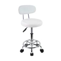Taburete Giratorio de Cuero PU Ajuste de Altura Diseño Redondo Silla de Masaje para Trabajo Negro - details 6