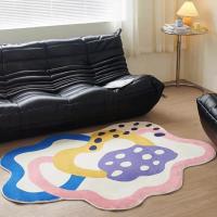 Alfombra para sala de estar, mesa de café, dormitorio, mesita de noche, manta de cachemira, almohadilla irregular esponjosa, imitación de felpa, gruesa, W5P3 C, suave - details 2
