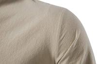 Nueva blusa informal para hombre, Tops de lino y algodón, camiseta de manga larga, camisas de Yoga Vintage con tapeta inclinada para primavera y otoño - details 11