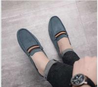 Nuevos hombres jóvenes PU terciopelo cuero antideslizante vestido plano transpirable medias zapatillas verano primavera otoño zapatos casuales - details 5