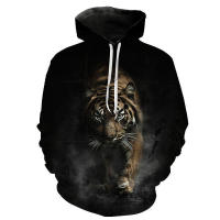Sudadera con capucha informal para hombres y niños, con impresión digital 3D de tigre arcoíris, nueva - details 20