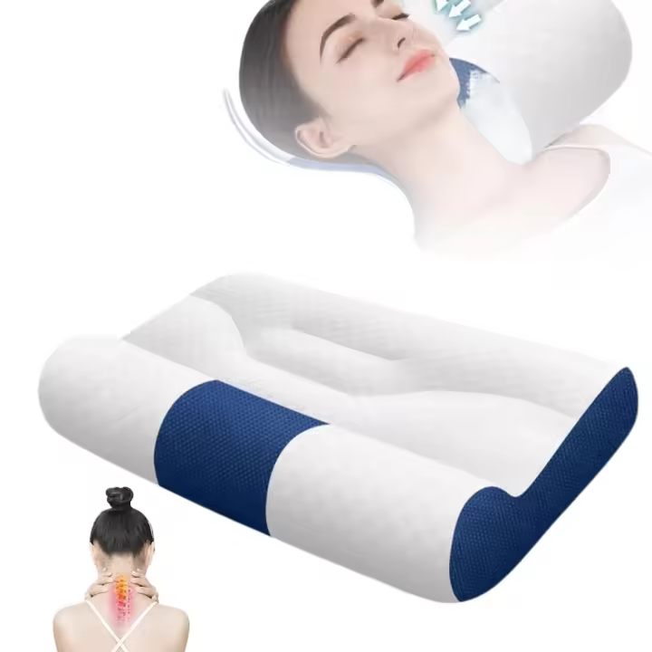 Almohada de Plumón de Ganso Cómoda para Mejorar el Sueño Almohada de Cuello Uterino Ergonómica para Dormir en Todas las Posiciones - 1