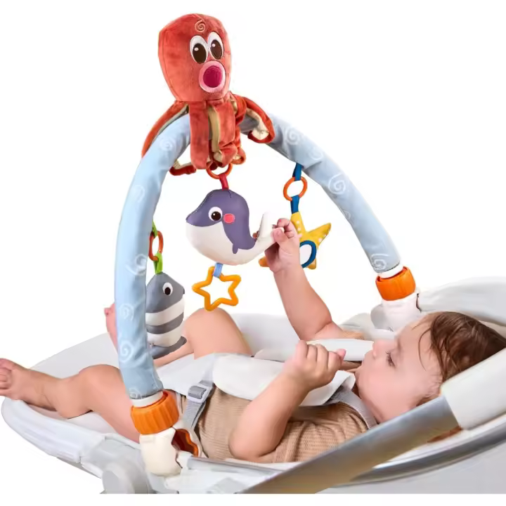 Juguete Cochecito Asiento de Coche Colgante con Pulga de Peluche Regalo Recién Nacido - 1