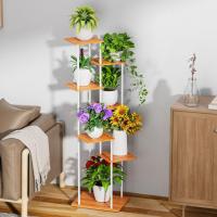 8 Niveles 131cm Estante para Plantas de Madera y Metal Estante de Esquina para Múltiples Macetas Soporte para Plantas Interior Adecuado para Exterior, Balcón, Sala, Oficina, Negro - details 24