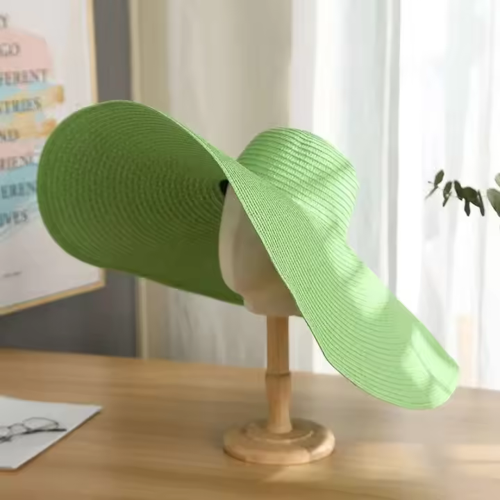 Sombreros anchos grandes de verano para mujer, sombrilla de gran tamaño, sombrero de playa con protección UV para mujer de paja de viaje - 1