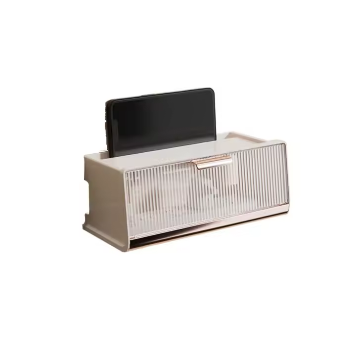Caja de almacenamiento de enrutador Wifi de plástico, montado en la pared, sin Cable de perforación, organizador de soporte de alimentación, a prueba de polvo, gran capacidad - 1