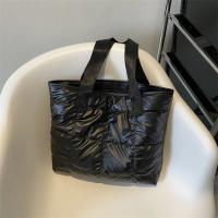 Bolsos de mano a la moda para mujer, bolso de compras acolchado de algodón de gran capacidad, bolso portátil con rombos, acolchado, sólido para viajes de ocio - details 4