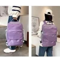 Mochila de viaje de gran capacidad para mujer, bolso de día informal, impermeable, antirrobo, con correa de equipaje y puerto de - details 2