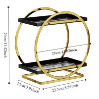 Soporte Circular de baño de oro negro, estante de almacenamiento para el cuidado de la piel, estante para cosméticos, organizador de maquillaje para dormitorio, ahorro de espacio - details 0