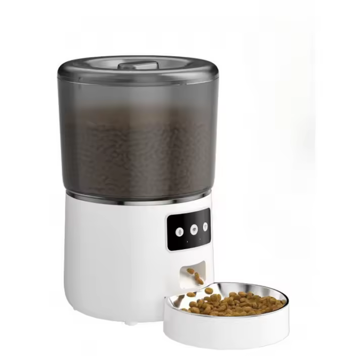Comedero Automático para Mascotas Dispensador de Alimentos Programado de 4 Litros para Perros y Gatos Diseño con Escalera de 45° Alimentación Doble Comedero WiFi para Gatos Controlado por APP Almacenamiento de Alimentos Tamaño Pequeño/Mediano - 1