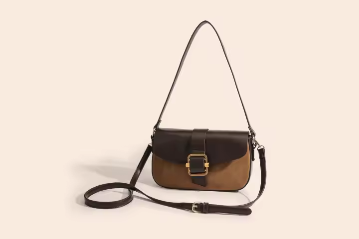 Bolso de hombro retro con diseño de nicho, bolso de axilas con contraste de empalme mate, bolso de mensajero versátil de alta gama de gran capacidad - 1