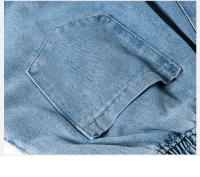 Jeans Casuales para Hombres en Primavera-Otoño Cintura Elástica, Pantalones de Denim de Trabajo Azules Estilo Hip Hop Joggers Streetwears - details 19