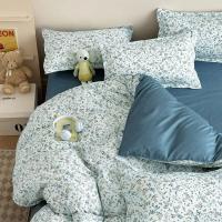 Juego de Cubierta de Edredón Estilo Ins con Diseño Floral Funda de Sábana Plana y Fundas de Almohada sin Relleno para Niños y Niñas Linen de Cama de Twin Single Queen - details 2
