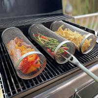 Malla portátil de acero inoxidable, cesta, parrilla para barbacoa para acampar al aire libre - details 0