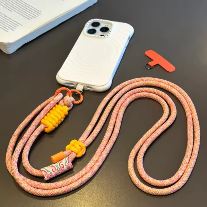 Correas ajustables para teléfono móvil, cuerda para el cuello de doble propósito, cordón cruzado, estilo Retro, antipérdida, cuerda colgante para teléfono, mujeres y niñas - 1