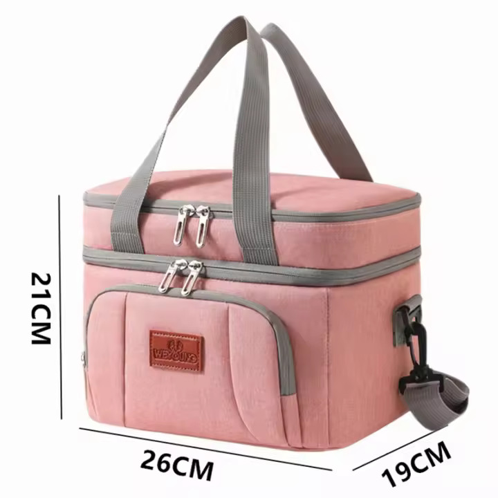 Bolsa de almuerzo Bento aislante de doble capa de gran capacidad, refrigerador portátil para Picnic, bolsa de hielo, bolsas térmicas impermeables para comida - 1