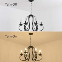 Vintage Lámpara de Araña de Metal Iluminación Estilo Vela Colgante Luz Alta Ajustable Cadena de Metal para Granja Comedor Cocina Isla Vestíbulo Negro 6 Luces - details 1