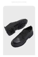 Zapatos de moda de oficina de negocios con cordones cómodos de cuero formal de caña alta para hombres, zapatos transpirables de uso diario - details 10