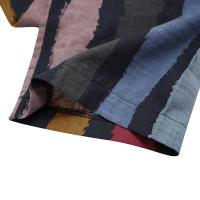 Ropa Árabe Para Hombres Kaftán Islámico De Algodón Con Rayas Traje Dubai Abaya Retro De Verano Y Otoño Estilo Casual - details 6