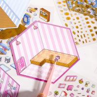 4 unidades/bolsa Pegatinas 3D Fantasy Cottage PET Reutilizables - Autoadhesivas Mini Mundo DIY + Pegatinas Capibara Kawaii para Scrapbooking Diarios - details 3