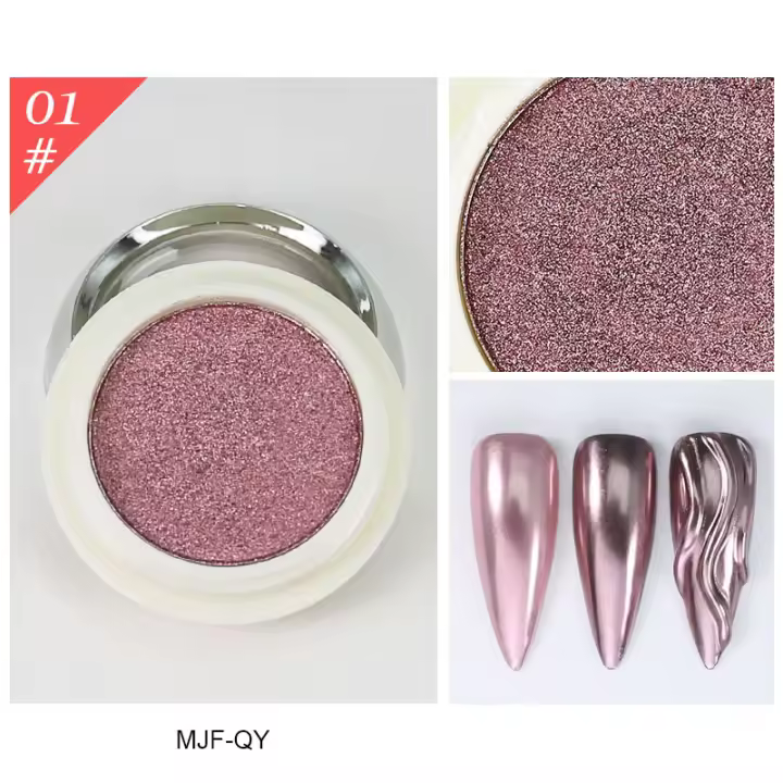NAILCO-polvos holográficos para uñas, purpurina brillante de Metal dorado, polvo de espejo para manicura, accesorios de pigmento cromado para arte de uñas DIY - 1