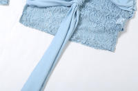 BUNO-con estampado Irregular de Nibber para mujer, moda de otoño, sexi, ver a través de cordones, puños con borlas elásticas, ropa de fiesta nocturna para discoteca - details 15
