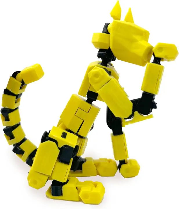 T13 Action Cat Robot, figura de acción móvil multiarticulada impresa en 3D, decoración de escritorio de gato robot móvil (azul) - 1