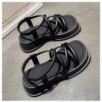 Sandalias de mujer, suela gruesa suave informal retro, cómodos zapatos de vacaciones con correa en el tobillo - details 11