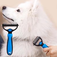 1 cepillo para el cuidado de mascotas, peine rastrillo de doble cara para desmontar y desmastar, para perros y gatos - details 7