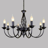 Candelabros de hierro forjado para decoración de interiores, lámparas modernas de color negro para comedor, sala de estar y hotel - details 6