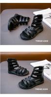 Sandalias de gladiador para niñas, zapatos de princesa con banda estrecha, botas romanas, color blanco y negro, verano 2022 - details 16
