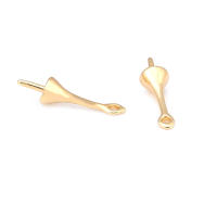 Perlas de latón de alta calidad con baño de oro de 18K, media perforación, para conectar dijes, tapas de perlas, accesorios para la fabricación de joyería DIY para mujeres - details 14