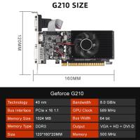 Tarjeta gráfica GT210 1G DDR3 de 64 bits, 589MHZ, 500MHZ, DVI + VGA + HDMI, tarjeta de vídeo Compatible - details 0