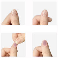 Uñas postizas sólidas y a prueba de astillas con patrón de puntos rosas para uso diario por parte de esteticistas - details 4