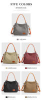 Bolso de hombro de mujer de lona cruzado de gran capacidad para estudiante literario simple - details 3