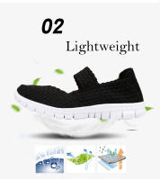 Verano Mujer transpirable caminar correr deporte mujeres zapatos tejidos antideslizantes hechos a mano tejido zapatos planos ligeros zapatos de madre - details 6