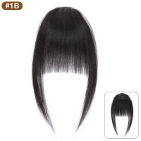 S-noilite-flequillo de cabello Natural para mujer, cabello humano falso con patillas, Manga falsa no remy, flequillo frontal con Clip, 9g - details 7