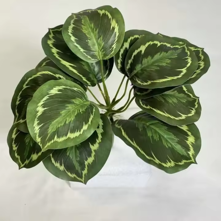 Boda falsa glicina plantas simuladas impresas en 3D, espalda de tortuga de plástico, hojas de manzana verde de bambú, decoración del hogar - 1