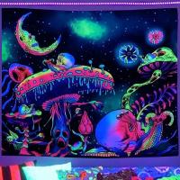 Tapiz fluorescente de luz negra debajo del mar, tapiz Hippie para dormitorio, decoración Gótica para el hogar, decoración estética para habitación, decoración Boho - details 0