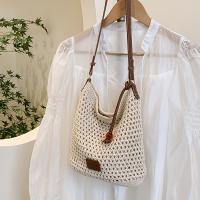 Bolso bandolera informal para mujer - Bolso de poliéster blanco de gran capacidad con correa larga fija y cierre magnético, versátil para uso diario y viajes, lavable a mano, bolso bandolera, accesorio minimalista, construcción duradera, diseño tejido tex - details 0