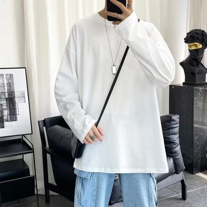 Camiseta de Manga Larga de Moda Ropa Interior Suelta para Hombres en Primavera y Otoño - 1