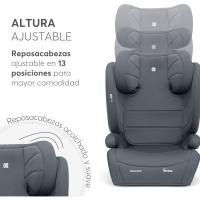 Silla Coche Grupo 3 (15-36 kg, 100-150 cm) Silla para Niño sin ISOFIX, i-Size, de 3,5 a 12 Años, 13 Posiciones Reposacabezas, Gris - details 2