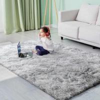 Alfombra Salon Grandes Shaggy Antideslizante Super Suave Pelo Largo Fluffy Alfombra Adecuado para la Decoración de Salas de Estar y Dormitorios (160 x 200 cm, Gris Blanco) - details 4