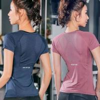 Ropa deportiva para mujer, ropa de Yoga, Camiseta deportiva para mujer, Top de talla grande, ropa deportiva para correr - details 0