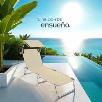 Silla Plegable Resistente a la Intemperie Tumbona de Piscina Regulable con Respalda - details 1