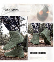 Botas militares de combate táctico para hombre, zapatos de seguridad para el trabajo, caza, tobillo, zapatillas de deporte al aire libre, Botas de senderismo de corte alto, seguridad - details 21