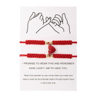 2 unids/set corazón romántico magnético atraer pareja para Mujeres Hombres moda cuerda trenzada pulsera a juego joyería de amistad - details 15
