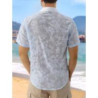 Camisas Informales para Hombre Transpirables con Manga Corta y Bordeado Floral Elegante para Vacaciones de Verano - details 2